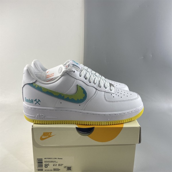 Nike Air Force 1 07 Low Blanche Vert Clair Tique Jaune AF1234-001