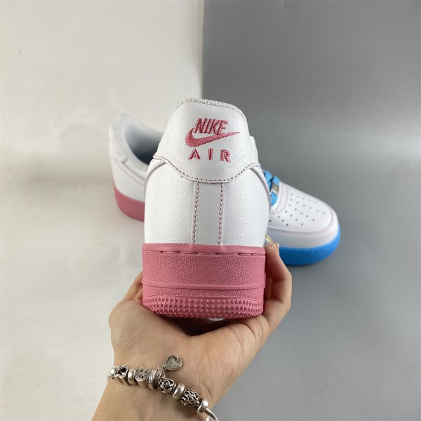 Stussy x Nike Air Force 1 07 Low White Pink Blue AF1234-006