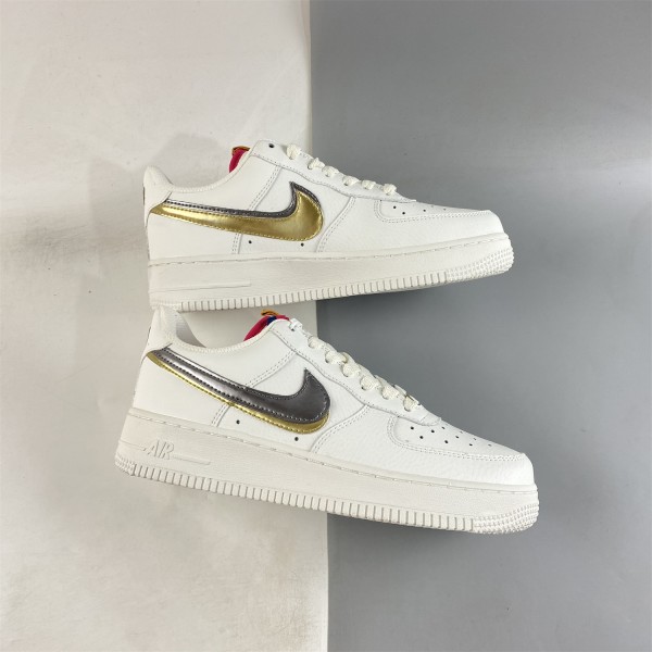 Nike Air Force 1 LV8 Double Swoosh Silver Gold DH9595-001