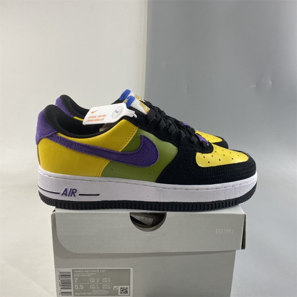 Nike Air Force 1 Low Black Gold Jersey Mesh DQ7779-700