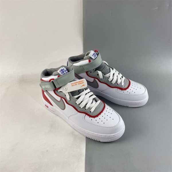 Nike Air Force 1 Mid Athletic Club Blanche Gym Rouge DH7451-100