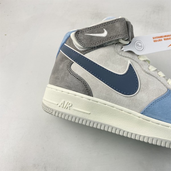 Nike Air Force 1 07 Mid Beige Light Blue Grey AL6896-559
