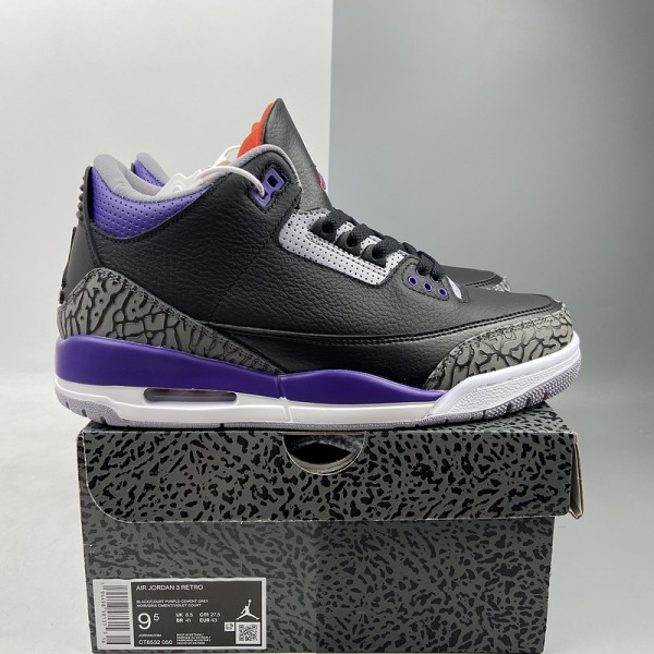 Air Jordan 3 Retro Noir Court Violet CT8532-050