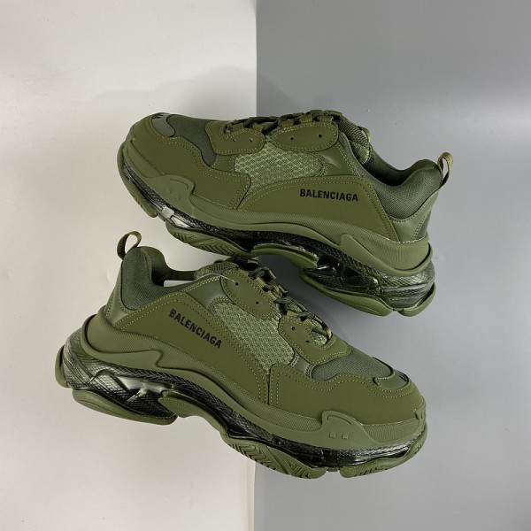 Balenciaga Triple S Sneaker Clear Sole Militia Green