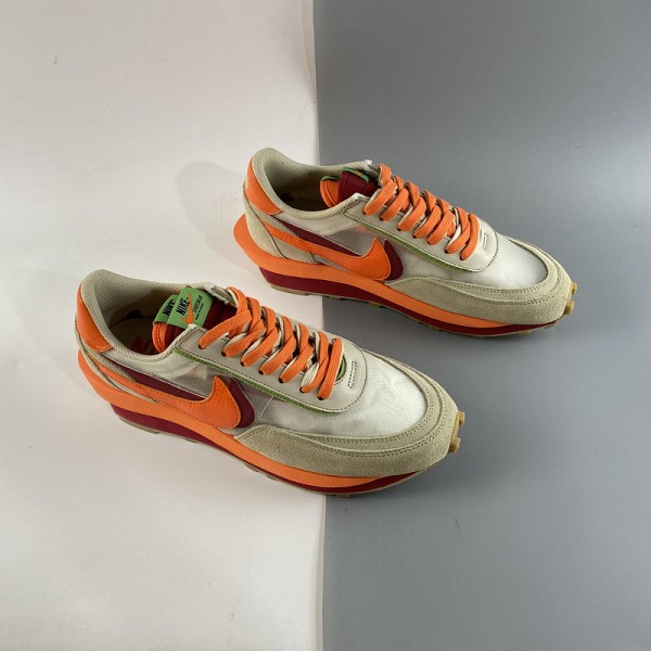 CLOT x Sacai x Nike LDWaffle Net Orange Blaze DH1347-100