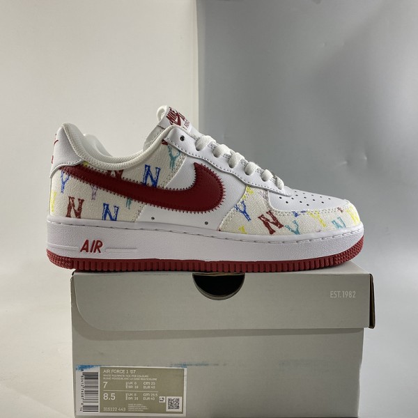 Nike Air Force 1 Low NY Yankees White Red Multi-Color