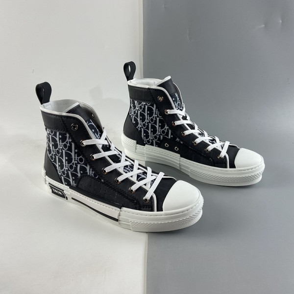 Dior B23 Oblique High Top Sneaker Black White