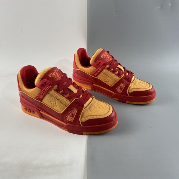 Louis Vuitton LV Trainer Sneaker Red Yellow