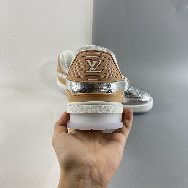 Louis Vuitton LV Trainer Sneaker Silver Gold
