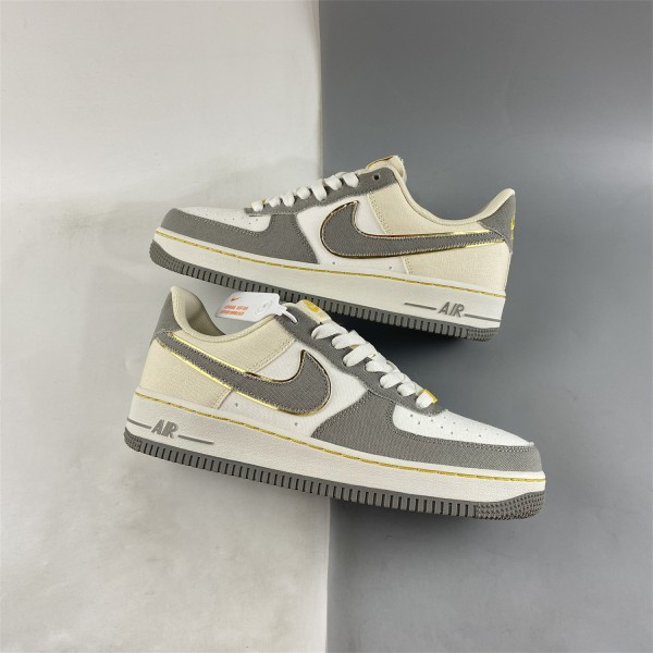 Nike Air Force 1 07 Low Grey Metallic Gold White 315122-666